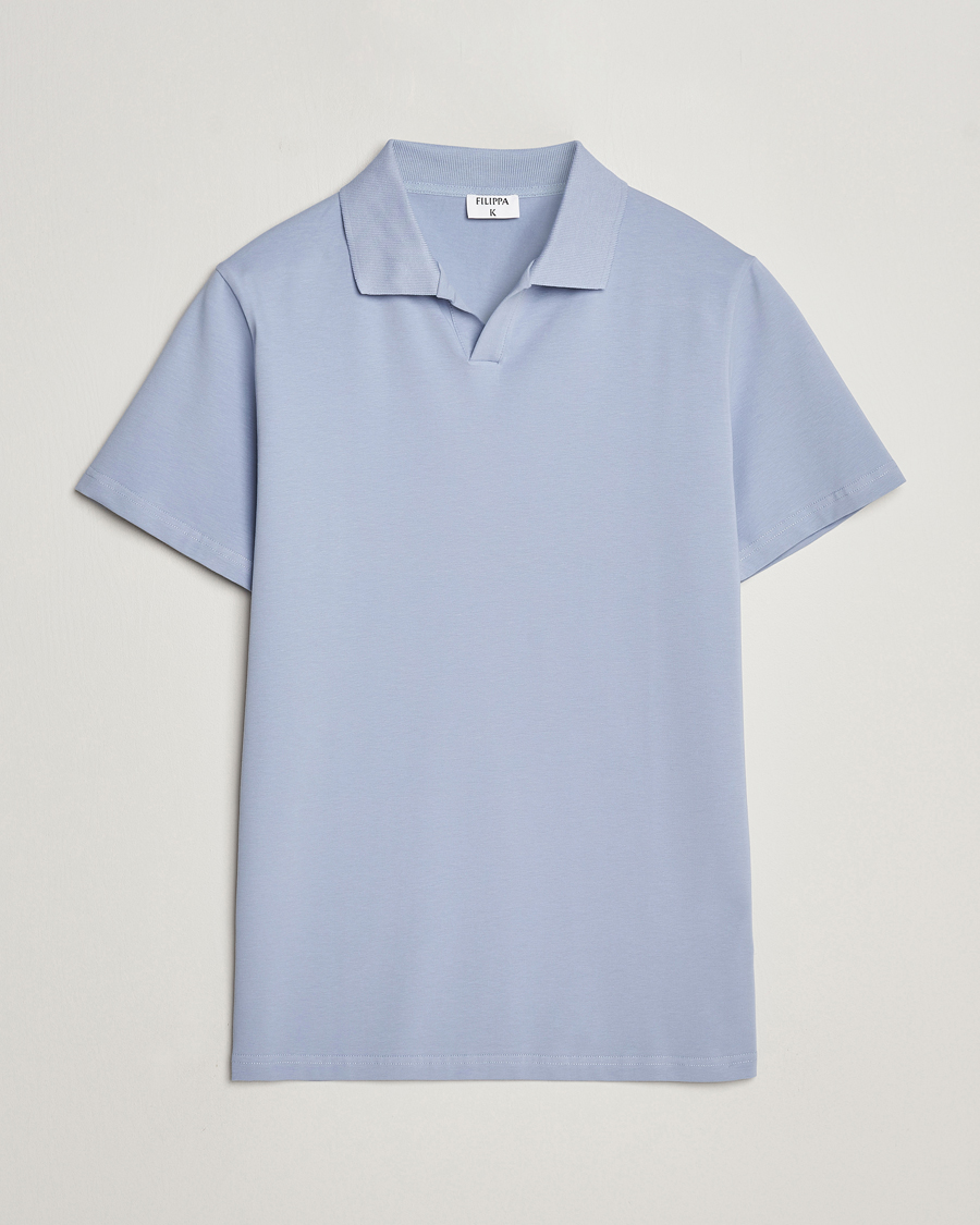 Herren | Poloshirts | Filippa K | Soft Lycra Polo T-Shirt Faded Blue