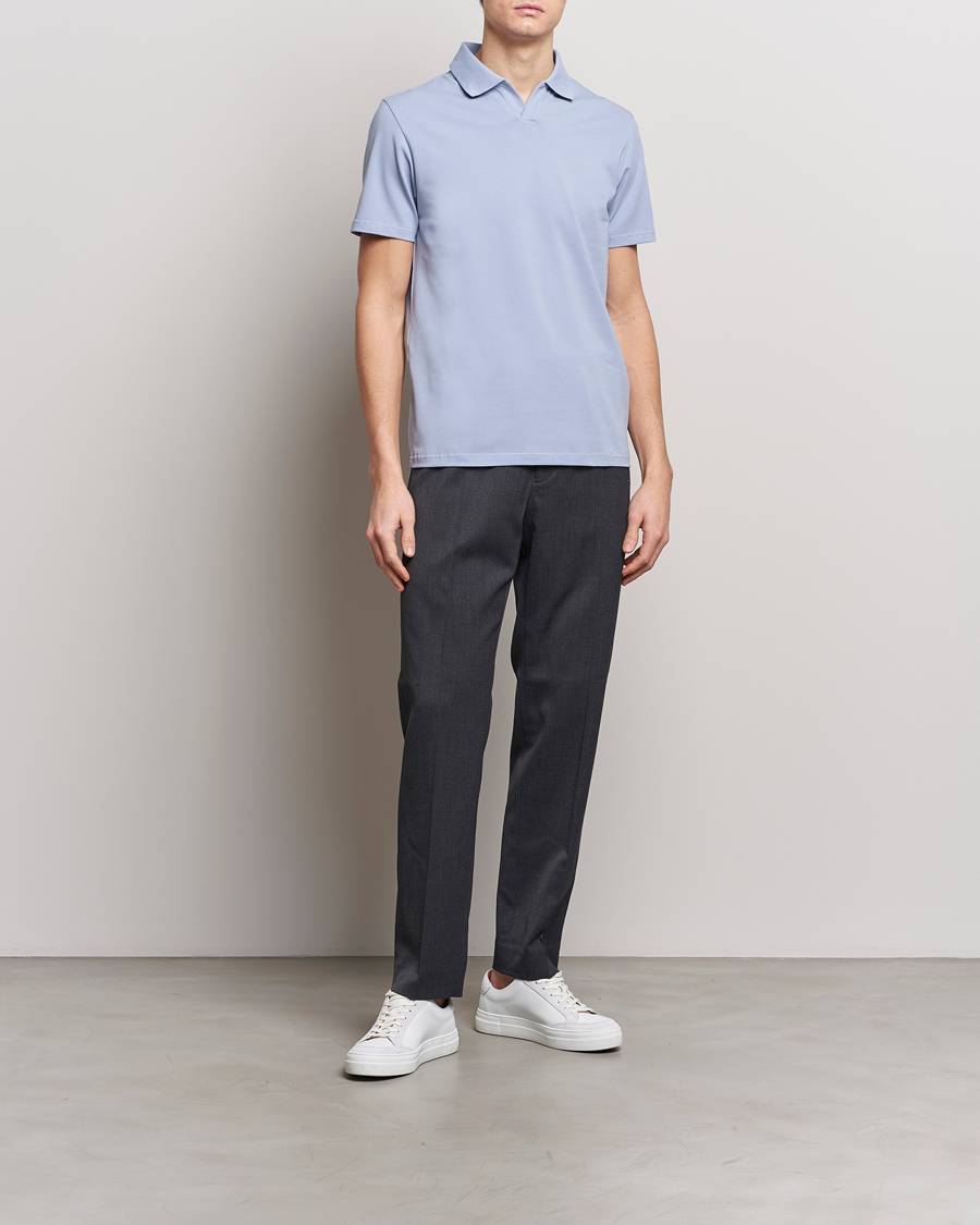 Herren | Poloshirts | Filippa K | Soft Lycra Polo T-Shirt Faded Blue