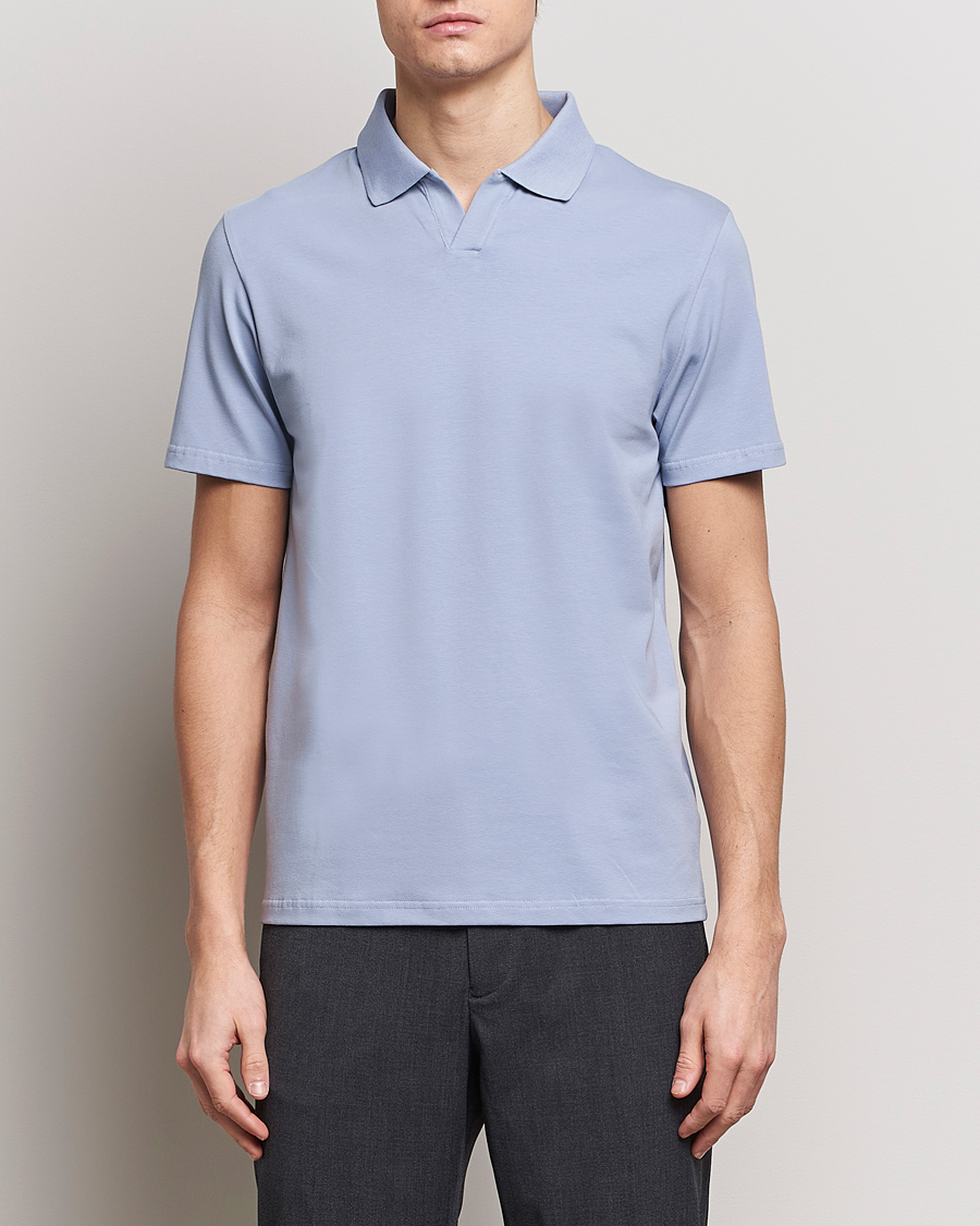Herren | Poloshirts | Filippa K | Soft Lycra Polo T-Shirt Faded Blue