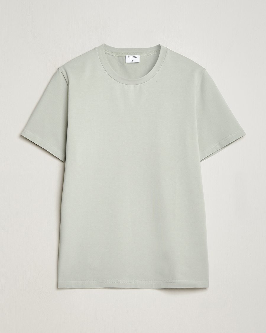 Herren | T-Shirts | Filippa K | Soft Lycra T-Shirt Green Grey