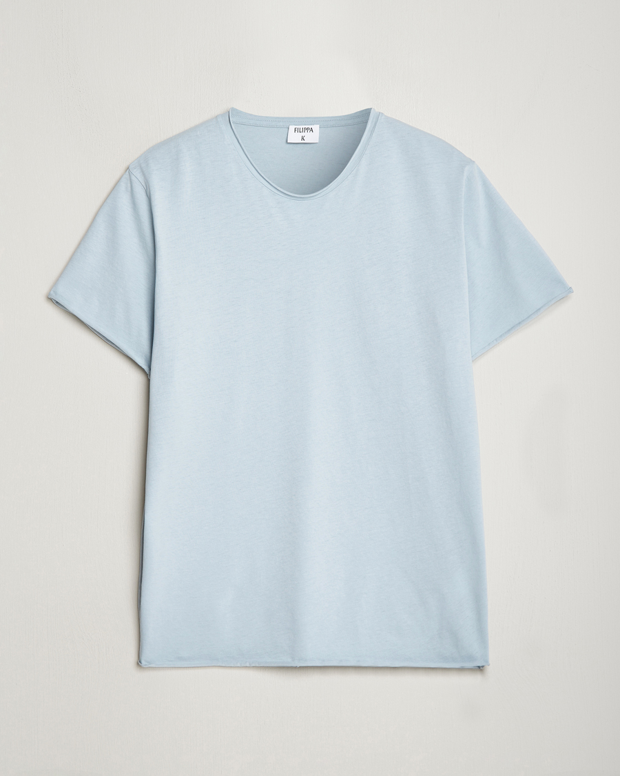 Herren | T-Shirts | Filippa K | Roll Neck Crew Neck T-Shirt Dove Blue