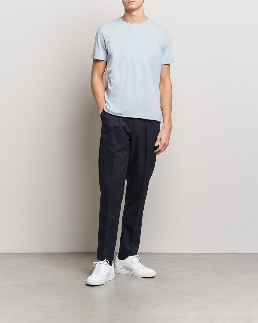Herren | T-Shirts | Filippa K | Roll Neck Crew Neck T-Shirt Dove Blue