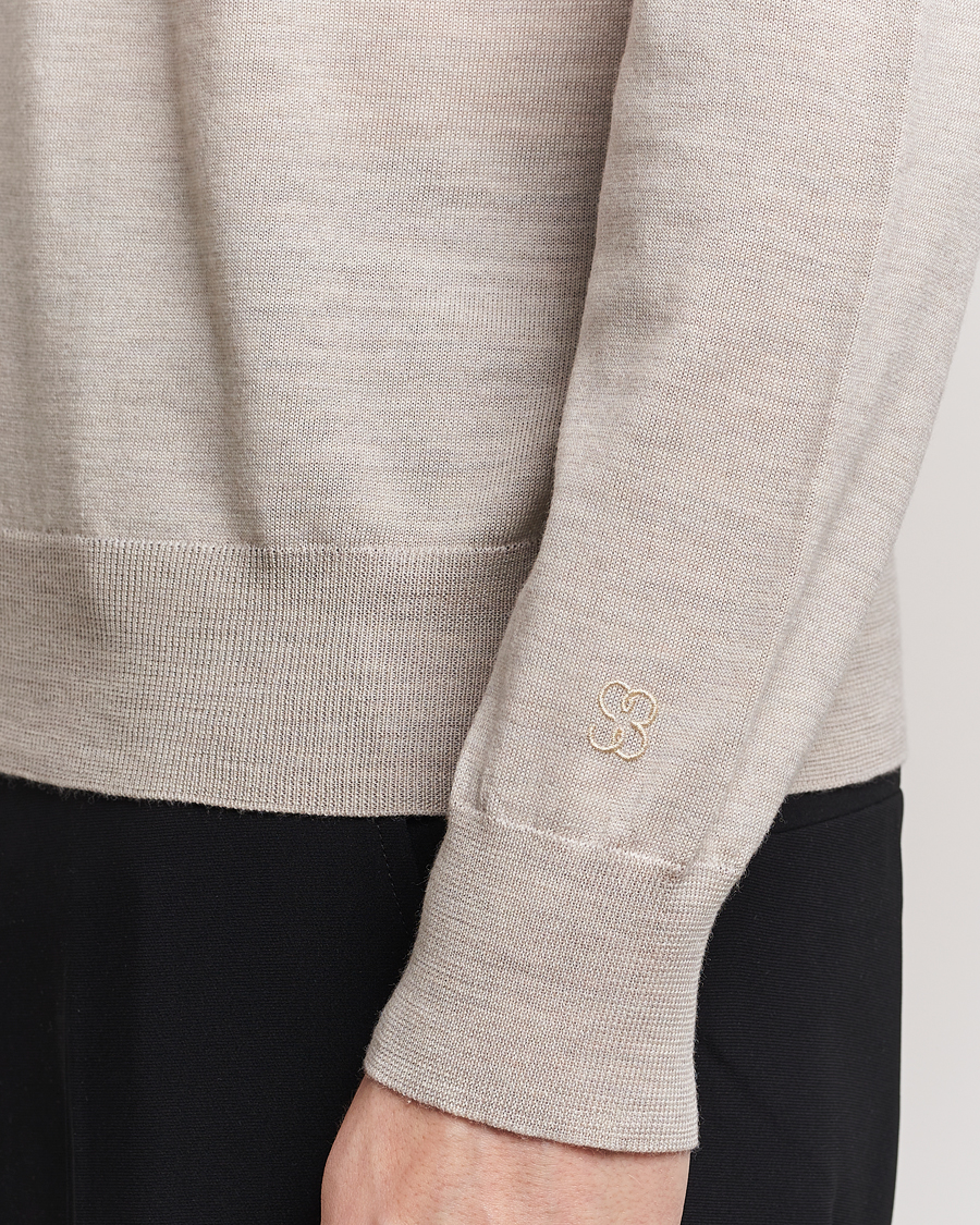 Herren | Pullover | Filippa K | Merino Round Neck Sweater Beige Melange