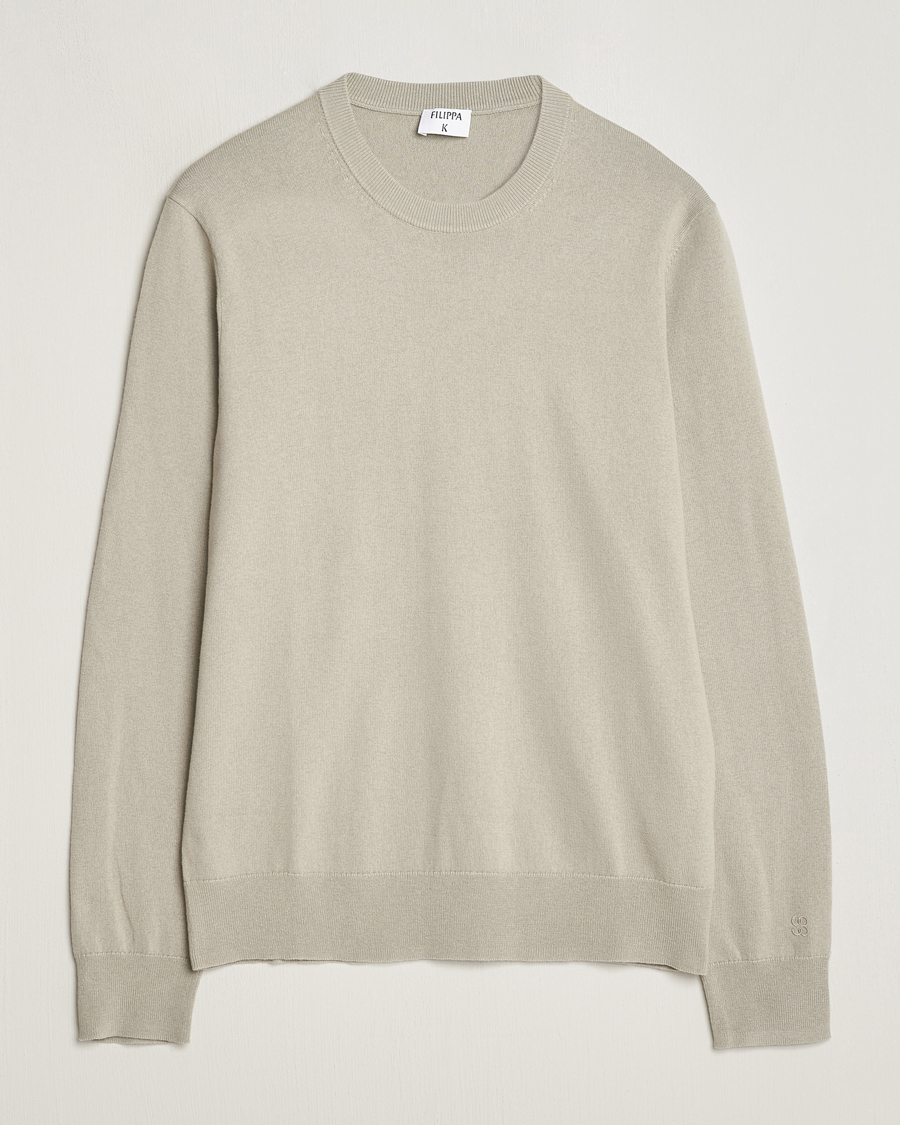 Herren | Pullover | Filippa K | Cotton Merino Sweater Light Sage