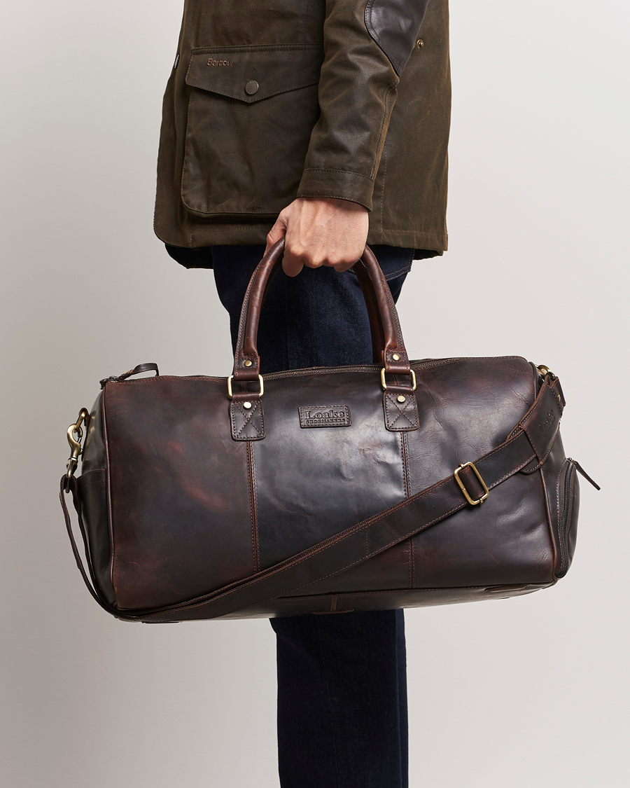 Herren | Weekender | Loake 1880 | Devon Leather Travel Bag Dark Brown