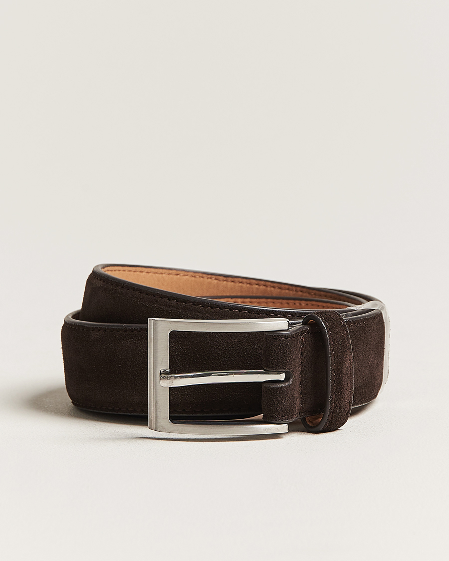 Herren | Gürtel | Loake 1880 | William Suede Belt Dark Brown