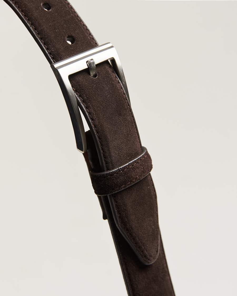 Herren | Gürtel | Loake 1880 | William Suede Belt Dark Brown