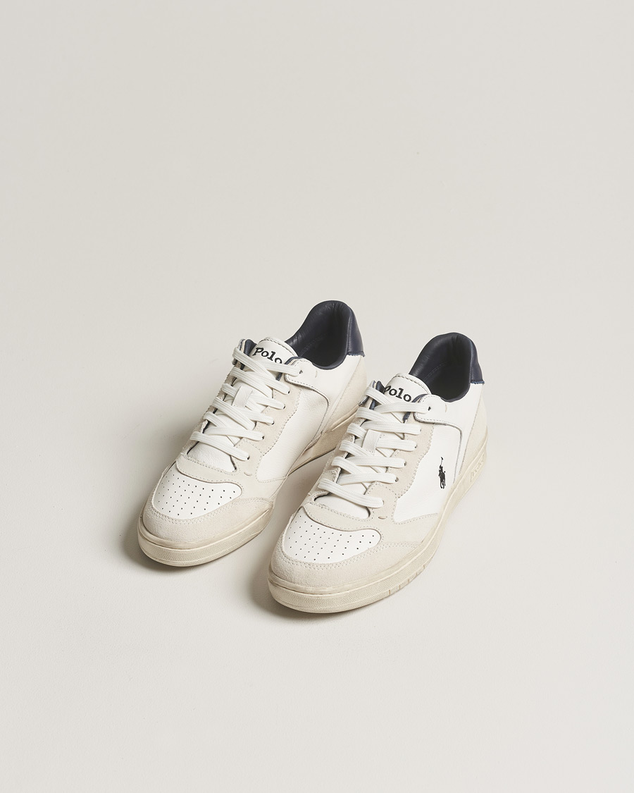 Herren | Weiße Sneakers | Polo Ralph Lauren | Court Luxury Leather/Suede Sneaker White