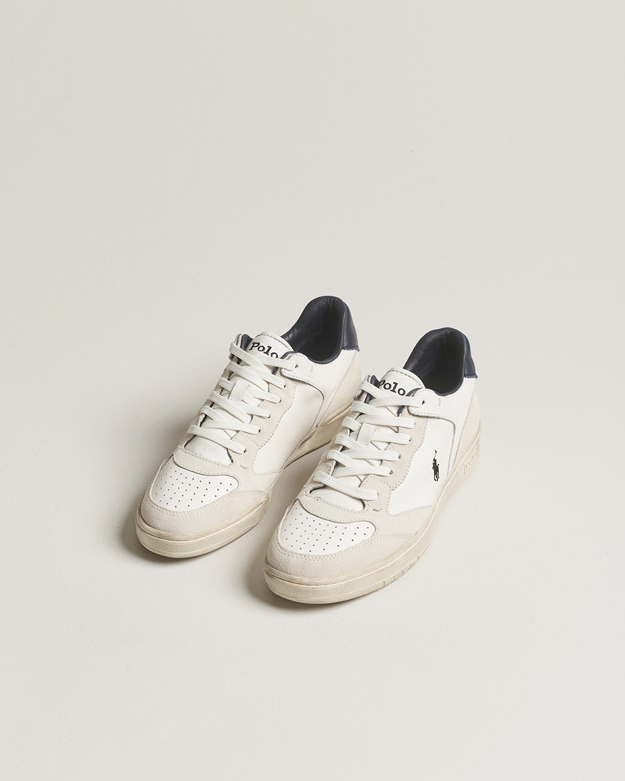 Herren | Polo Ralph Lauren Court Luxury Leather/Suede Sneaker White | Polo Ralph Lauren | Court Luxury Leather/Suede Sneaker White