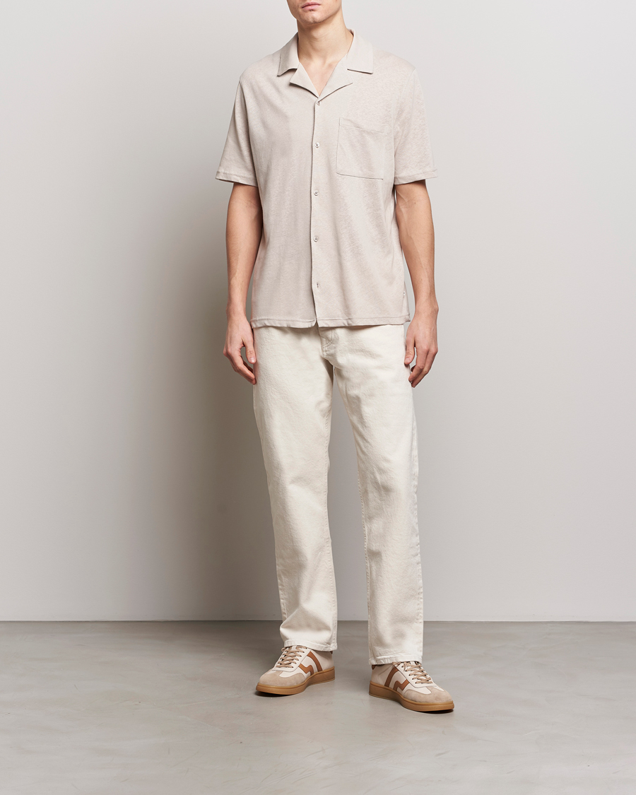 Herren | Hemden | Samsøe Samsøe | Samartin Cotton/Linen Short Sleeve Shirt Moonstruck