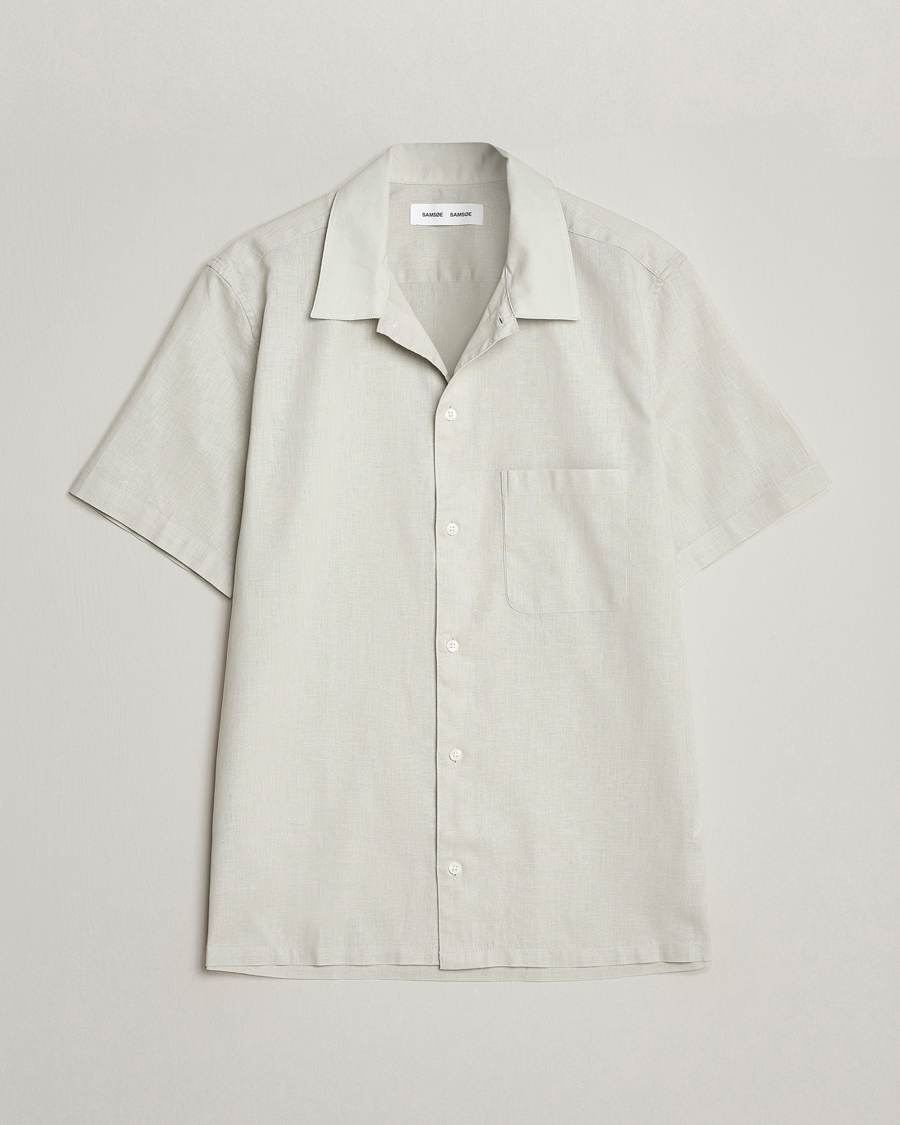 Herren | Hemden | Samsøe Samsøe | Avan Linen/Cotton Short Sleeve Shirt Moonstruck