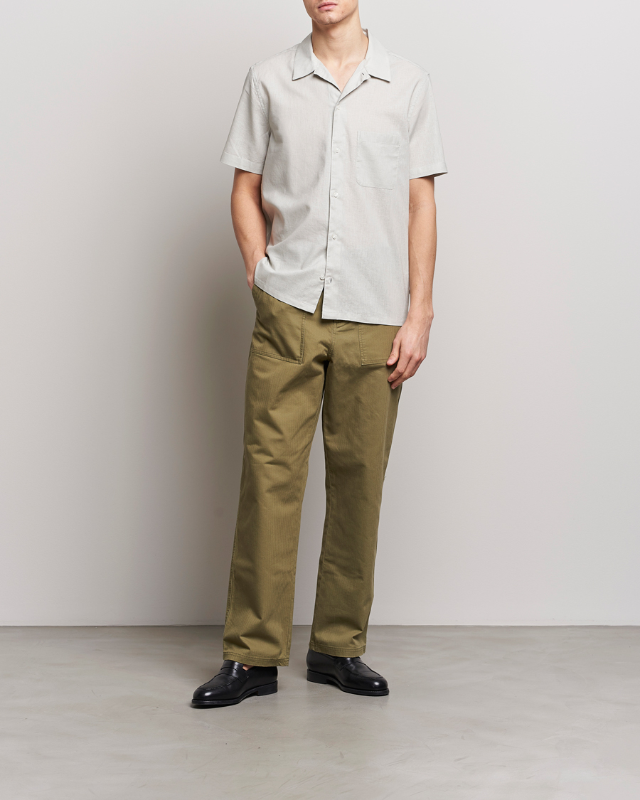 Herren | Hemden | Samsøe Samsøe | Avan Linen/Cotton Short Sleeve Shirt Moonstruck