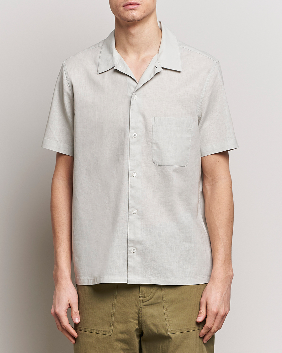 Men | Short Sleeve Shirts | Samsøe Samsøe | Avan Linen/Cotton Short Sleeve Shirt Moonstruck
