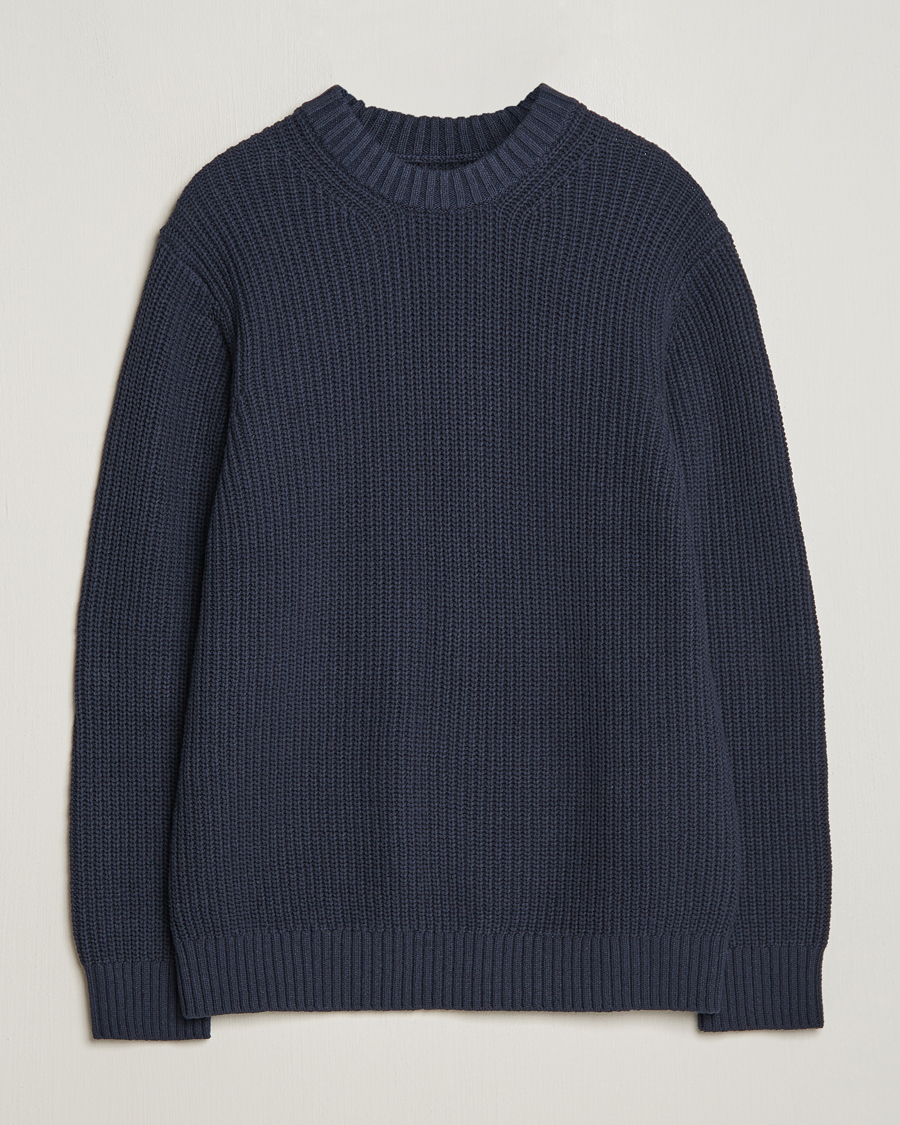 Herren | Pullover | Samsøe Samsøe | Samarius Cotton/Linen Knitted Sweater Salute Navy