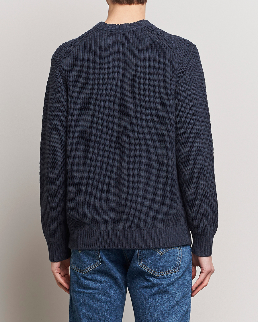 Herren | Pullover | Samsøe Samsøe | Samarius Cotton/Linen Knitted Sweater Salute Navy