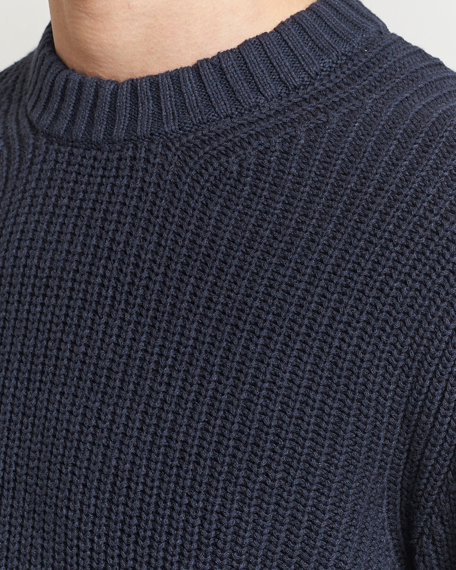 Herren | Pullover | Samsøe Samsøe | Samarius Cotton/Linen Knitted Sweater Salute Navy