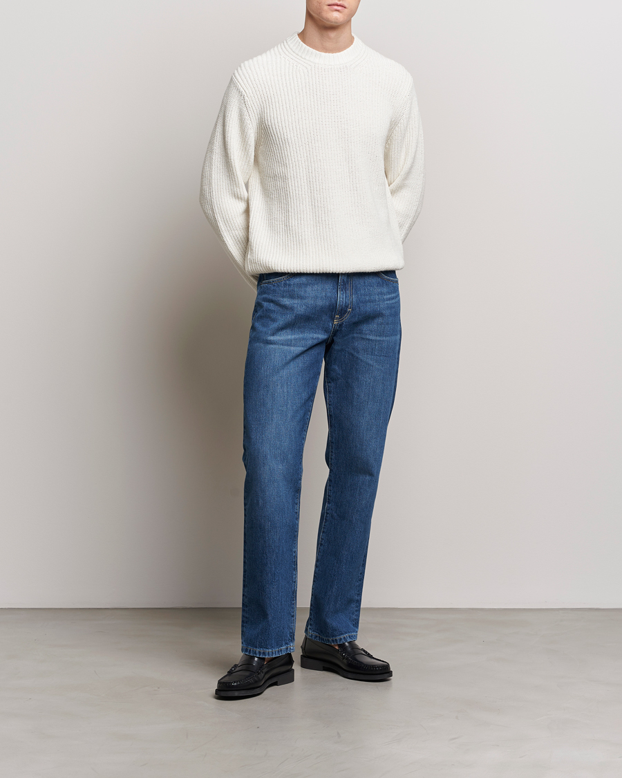 Herren | Pullover | Samsøe Samsøe | Samarius Cotton/Linen Knitted Sweater Clear Cream
