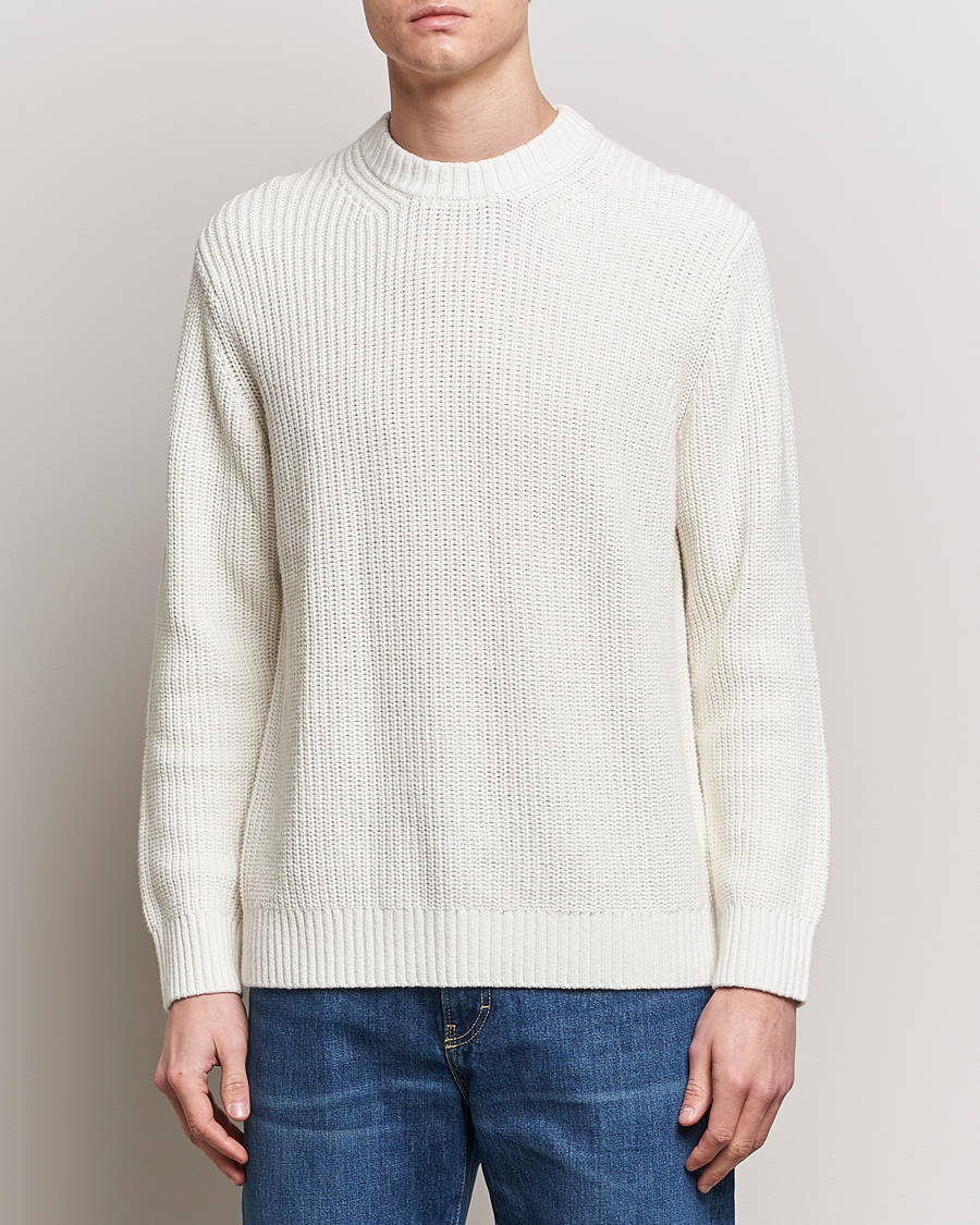 Herren | Samsøe Samsøe | Samsøe Samsøe | Samarius Cotton/Linen Knitted Sweater Clear Cream