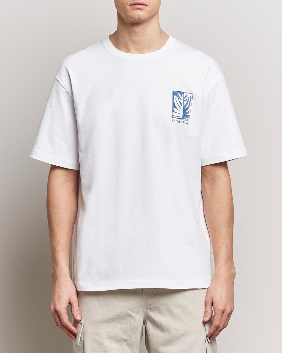 Herren | Samsøe Samsøe | Samsøe Samsøe | Sawind Printed Crew Neck T-Shirt White