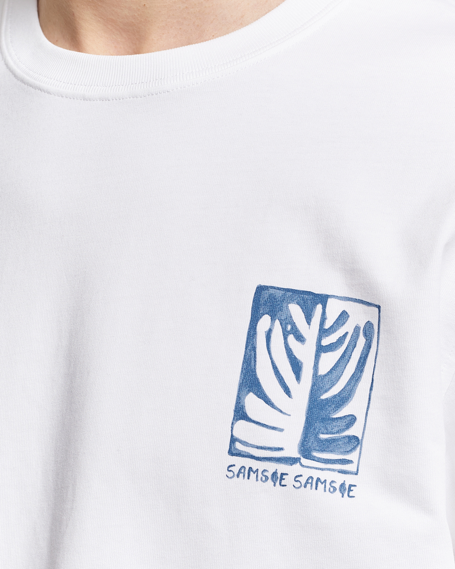 Herren | T-Shirts | Samsøe Samsøe | Sawind Printed Crew Neck T-Shirt White