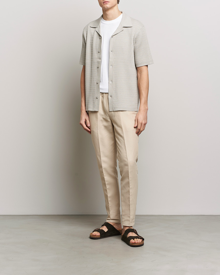 Herren | Hosen | Samsøe Samsøe | Smithy Linen/Cotton Drawstring Trousers Oatmeal