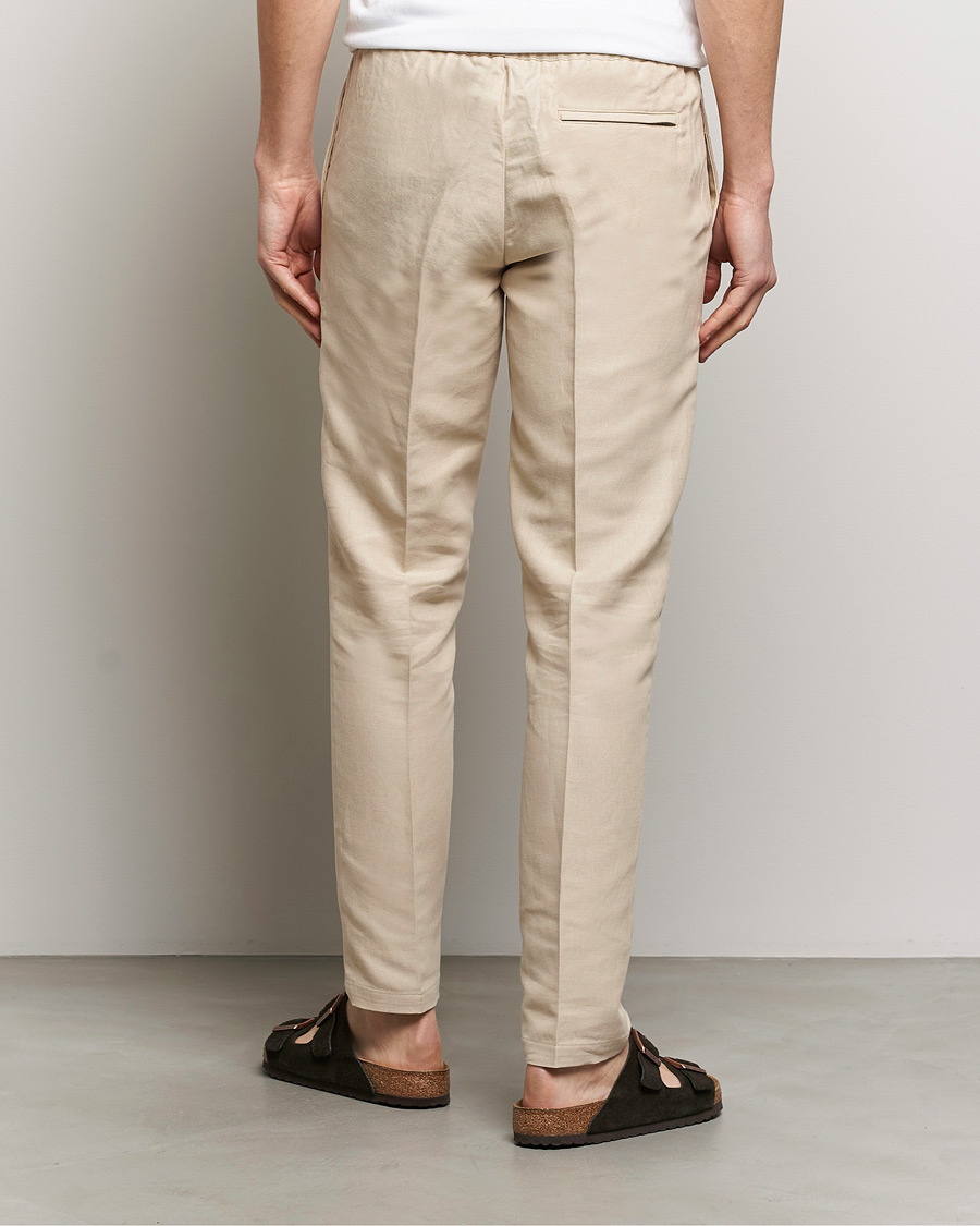 Herren | Hosen | Samsøe Samsøe | Smithy Linen/Cotton Drawstring Trousers Oatmeal