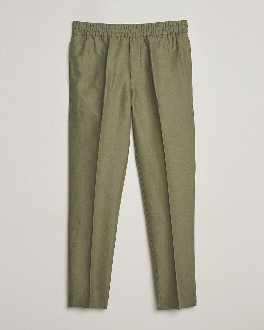 Herren | Hosen | Samsøe Samsøe | Smithy Linen/Cotton Drawstring Trousers Dusty Olive