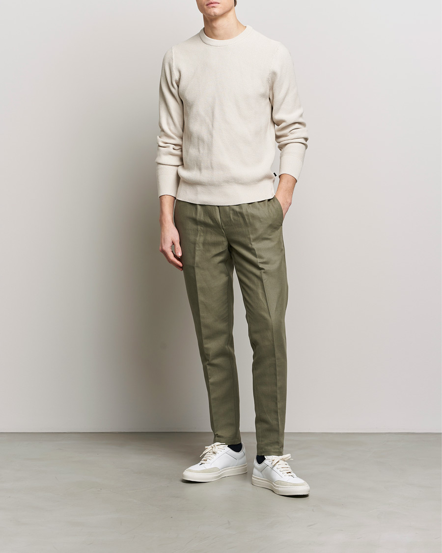 Herren | Hosen | Samsøe Samsøe | Smithy Linen/Cotton Drawstring Trousers Dusty Olive