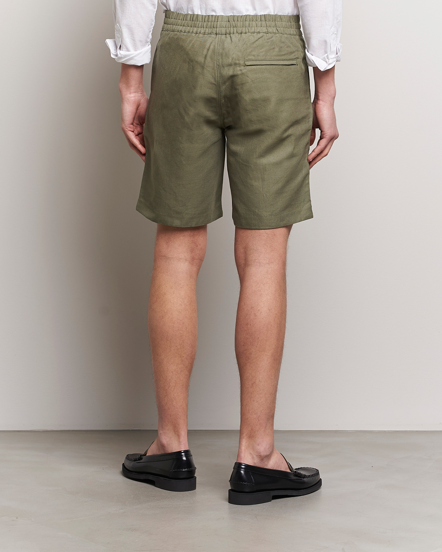 Herren | Shorts | Samsøe Samsøe | Smith Linen/Cotton Drawstring Shorts Dusty Olive