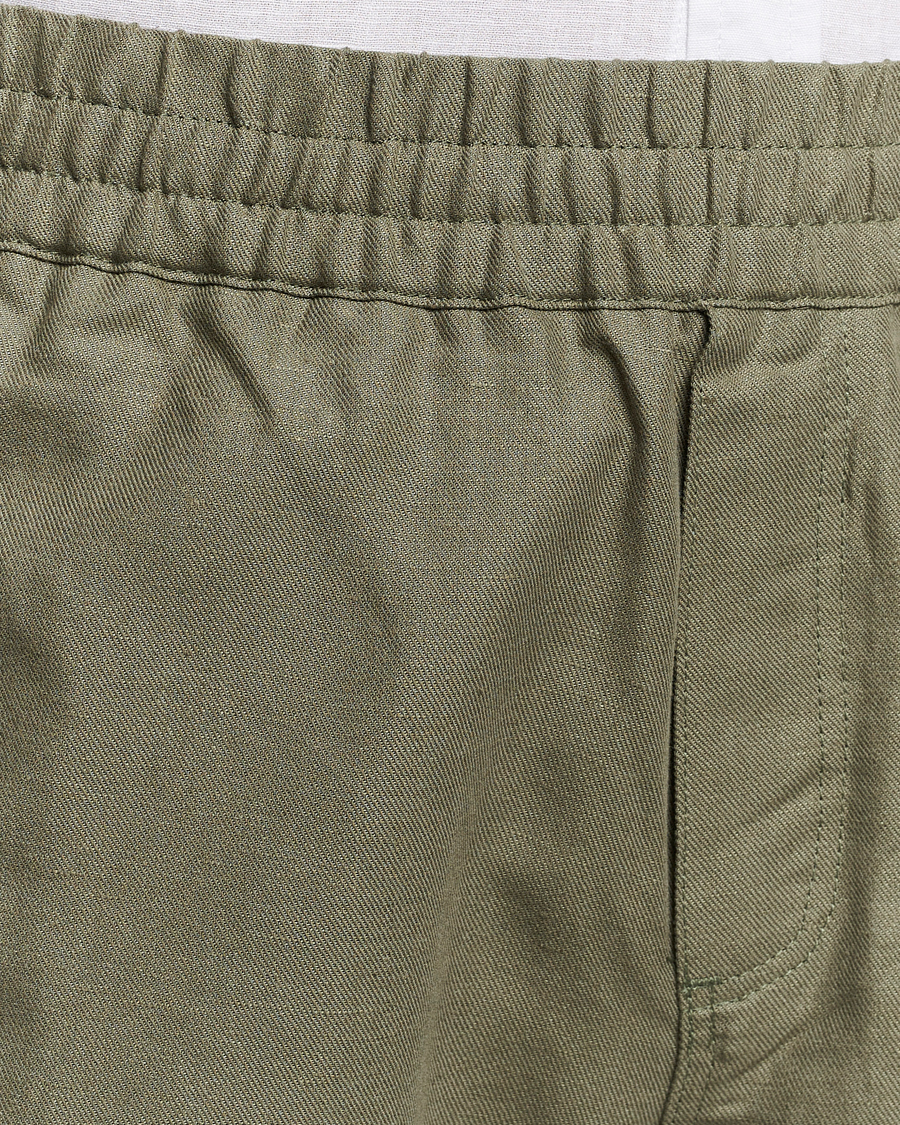 Herren | Shorts | Samsøe Samsøe | Smith Linen/Cotton Drawstring Shorts Dusty Olive