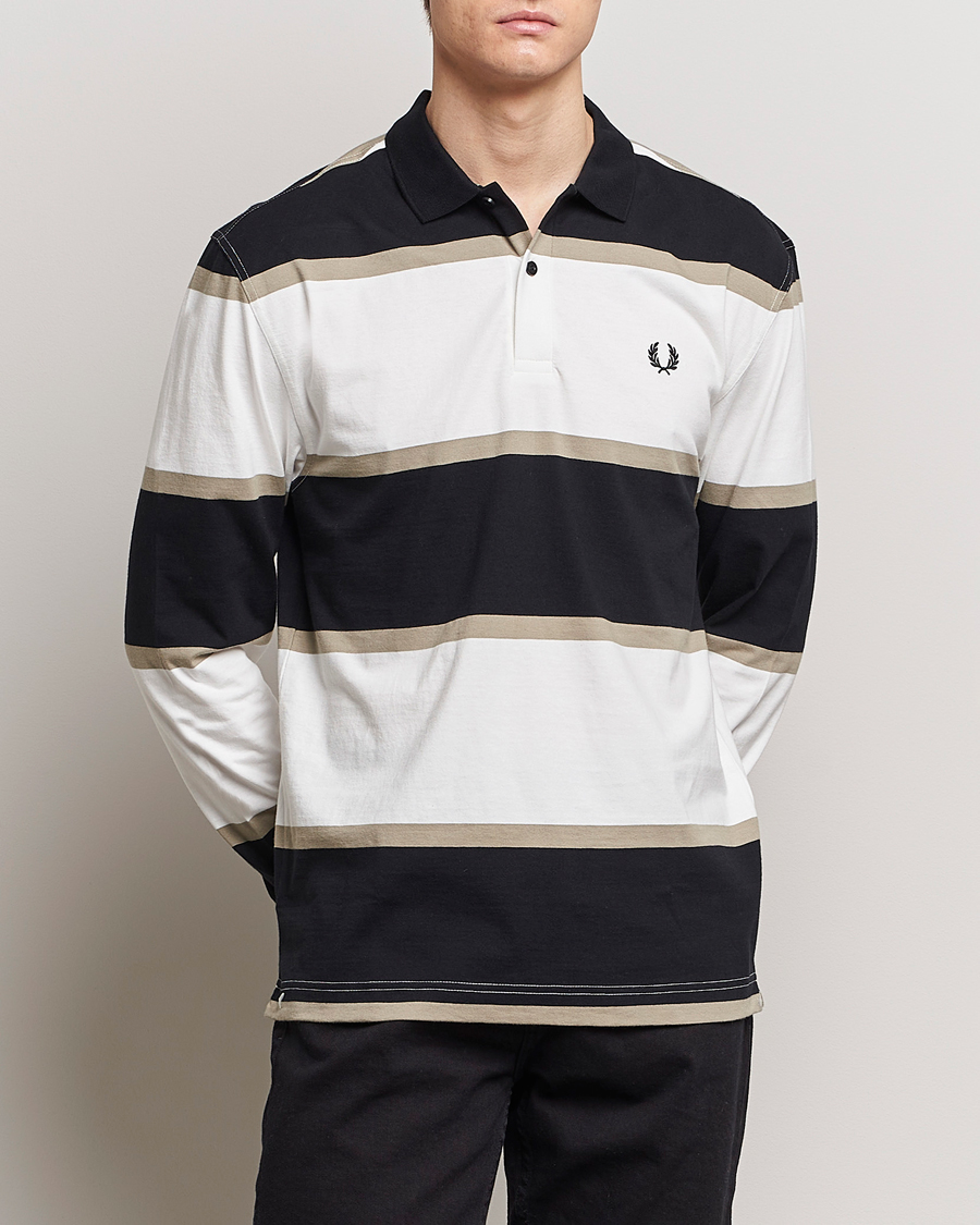 Herren | 20% sale | Fred Perry | Relaxed Striped Rugby Shirt Snow White/Navy