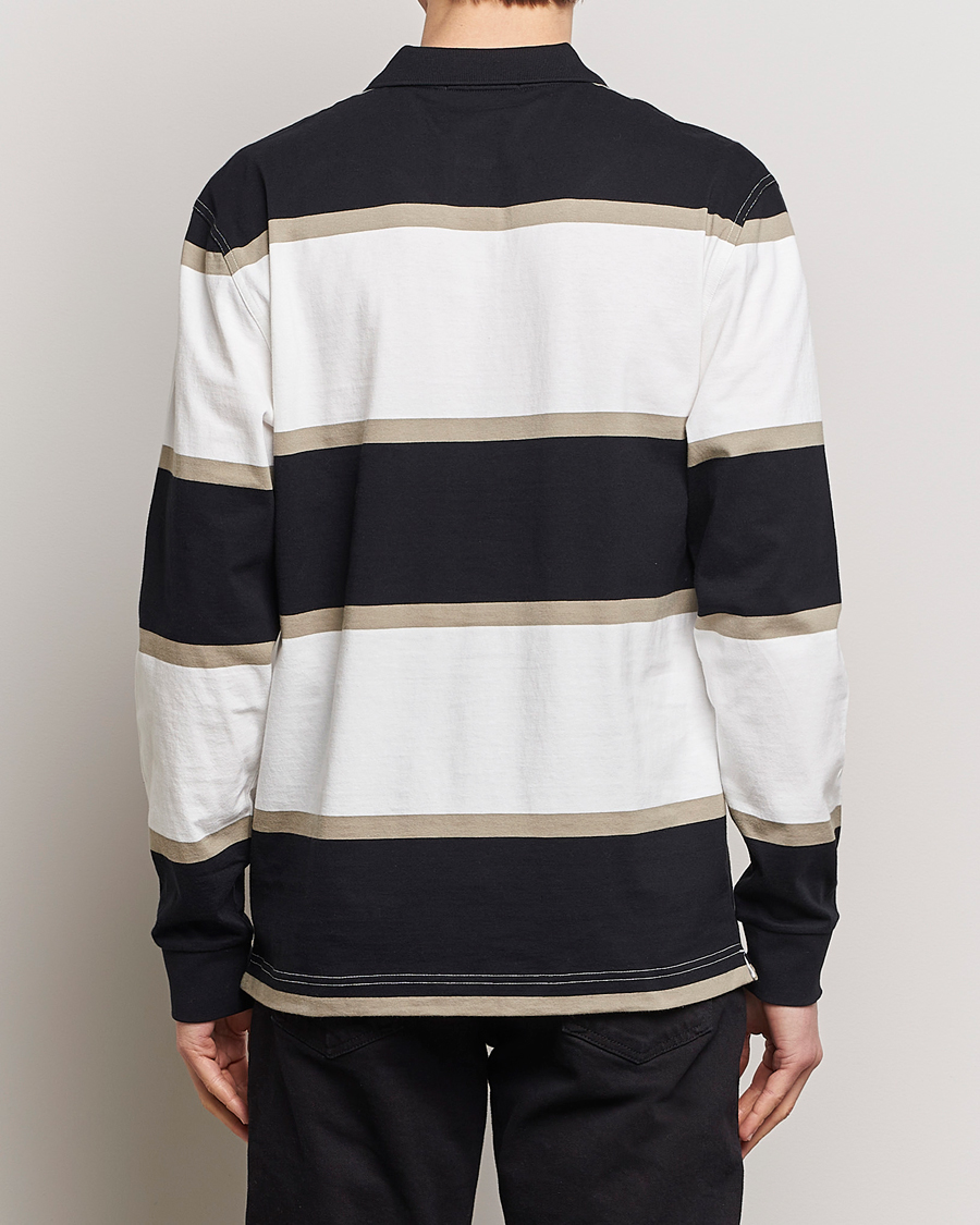 Herren | Pullover | Fred Perry | Relaxed Striped Rugby Shirt Snow White/Navy
