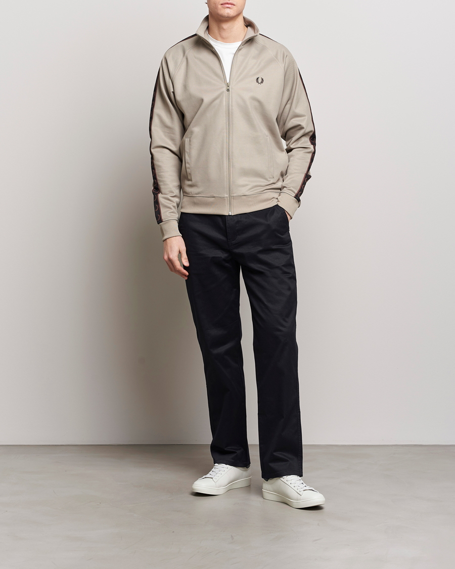 Herren | Pullover | Fred Perry | Taped Track Jacket Warm Grey