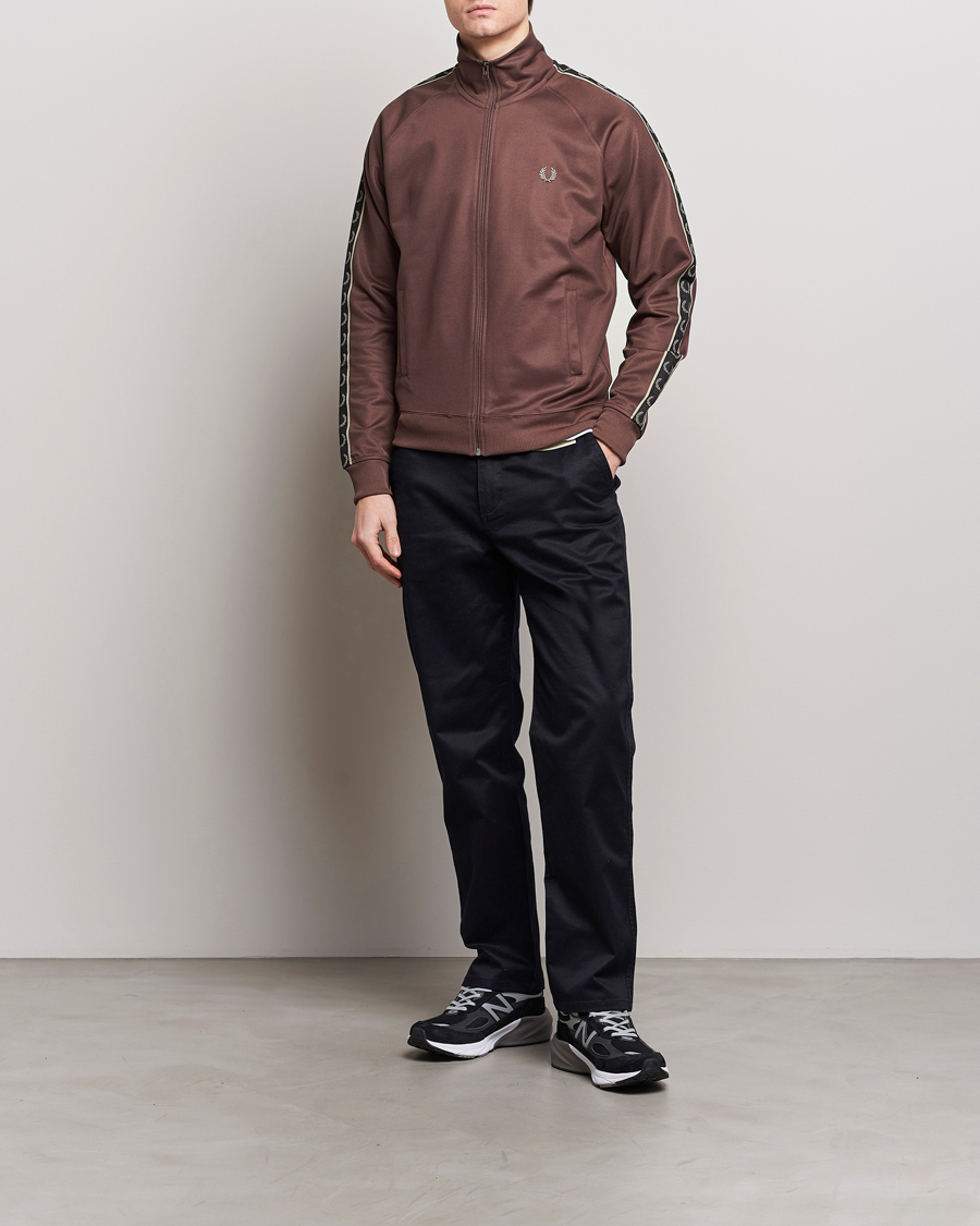 Herren | Pullover | Fred Perry | Taped Track Jacket Brick Red