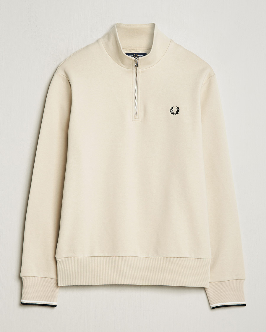 Herren | Pullover | Fred Perry | Half Zip Sweatshirt Oatmeal