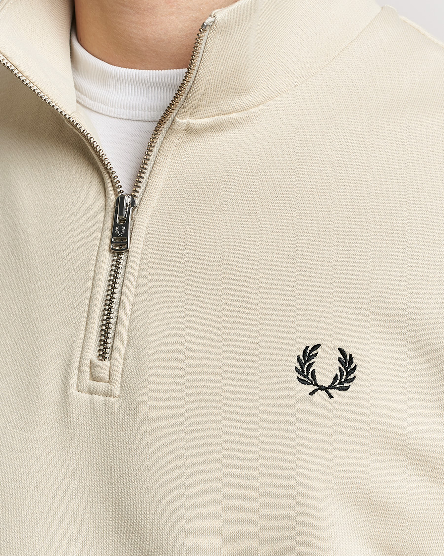 Herren | Pullover | Fred Perry | Half Zip Sweatshirt Oatmeal