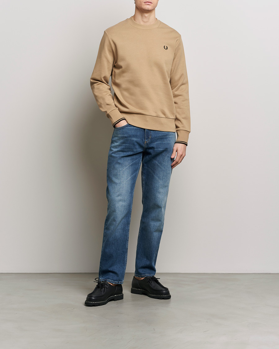 Herren | Pullover | Fred Perry | Crew Neck Sweatshirt Warm Grey