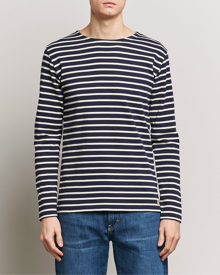 Herren |  | Armor-lux | Houat Héritage Stripe Long Sleeve T-Shirt Nature/Navy