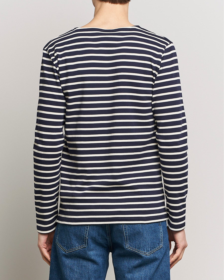 Herren | T-Shirts | Armor-lux | Houat Héritage Stripe Long Sleeve T-Shirt Nature/Navy