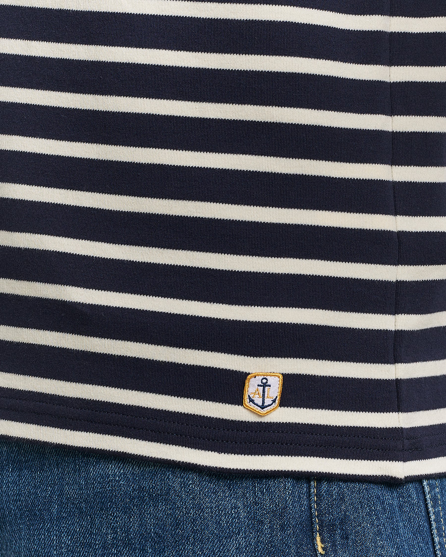 Herren | T-Shirts | Armor-lux | Houat Héritage Stripe Long Sleeve T-Shirt Nature/Navy