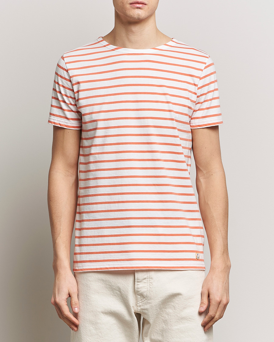 Herren | Kleidung | Armor-lux | Hoëdic Boatneck Héritage Stripe T-shirt Milk/Coral