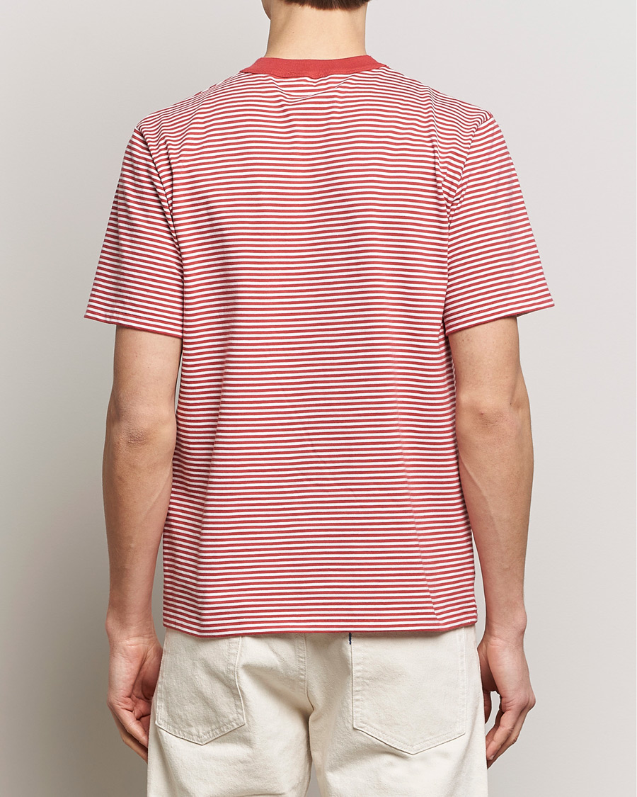 Herren | T-Shirts | Armor-lux | Callac Héritage Stripe T-Shirt Cardinal/Milk