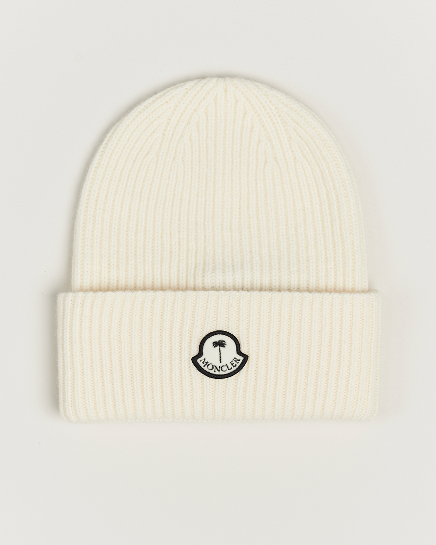 Herren | Moncler Genius Rib Knit Beanie Off White | Moncler Genius | Rib Knit Beanie Off White
