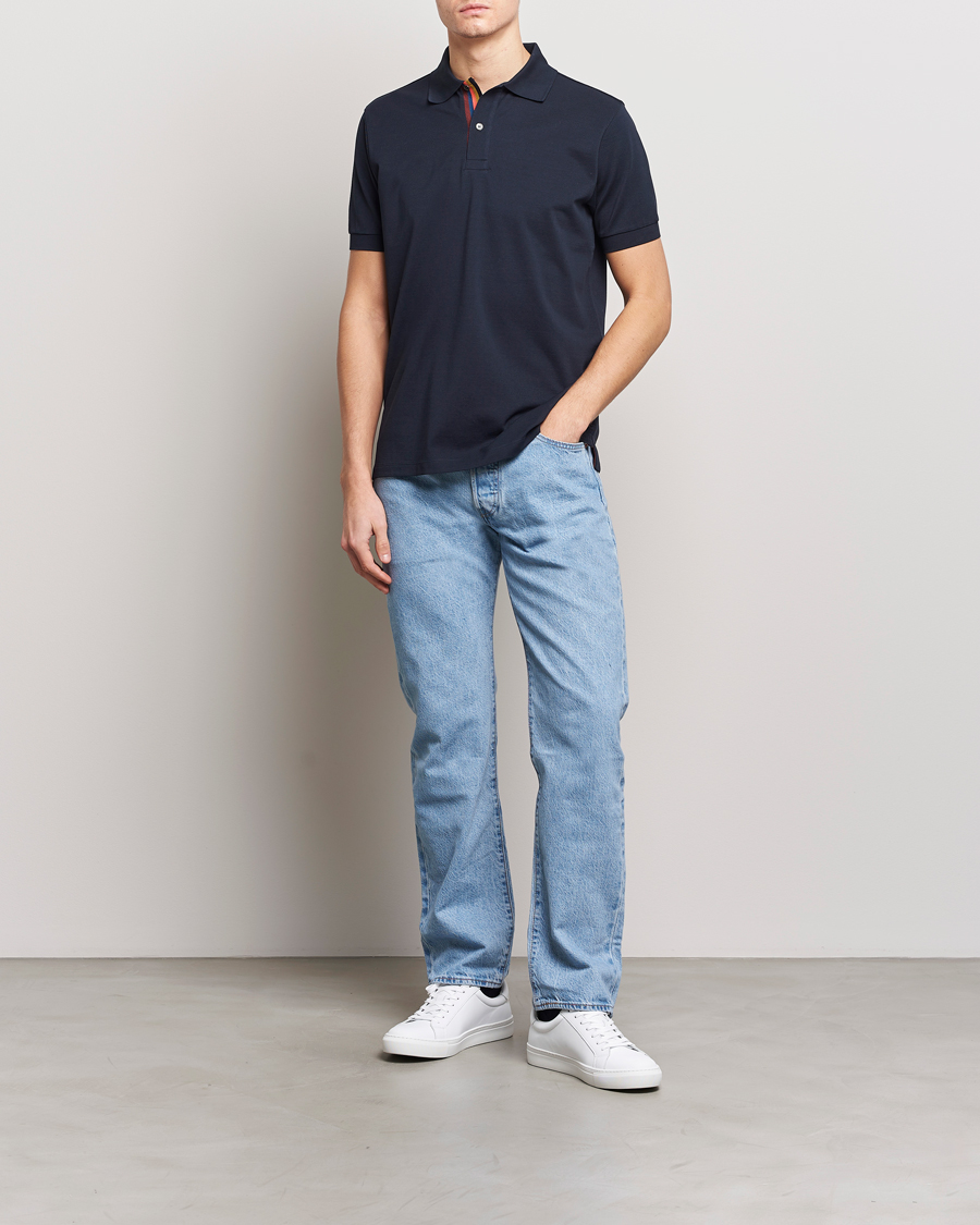 Herren | Poloshirts | Paul Smith | Placket Stripe Polo Navy