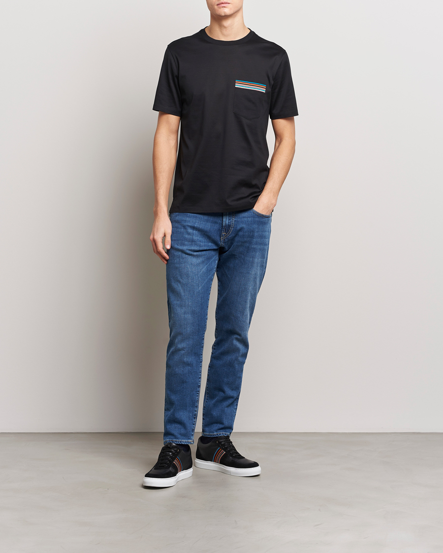 Herren | T-Shirts | Paul Smith | Striped Pocket Crew Neck T-Shirt Black