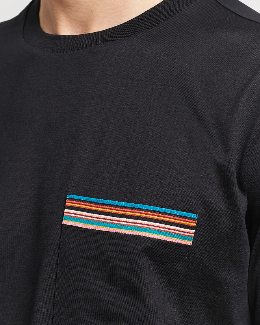 Herren | T-Shirts | Paul Smith | Striped Pocket Crew Neck T-Shirt Black