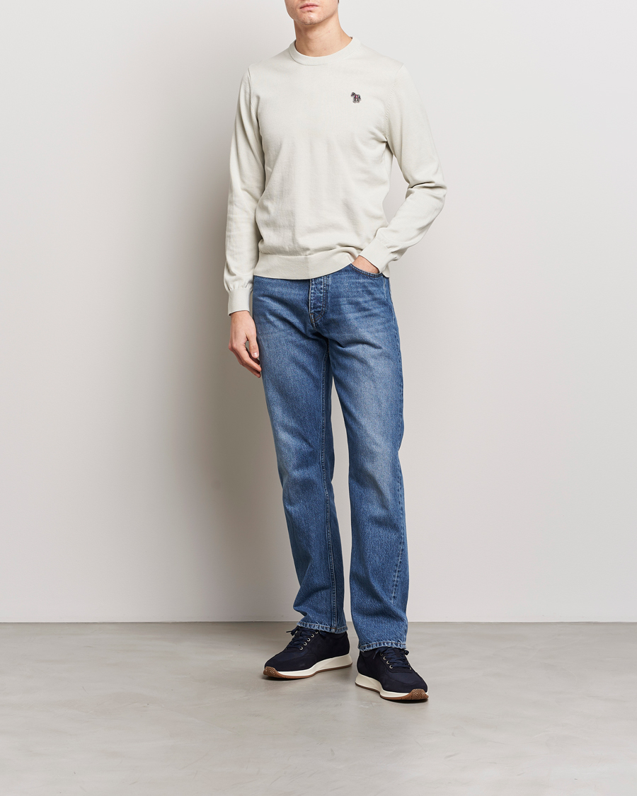 Herren | Pullover | PS Paul Smith | Zebra Cotton Knitted Sweater Washed Grey