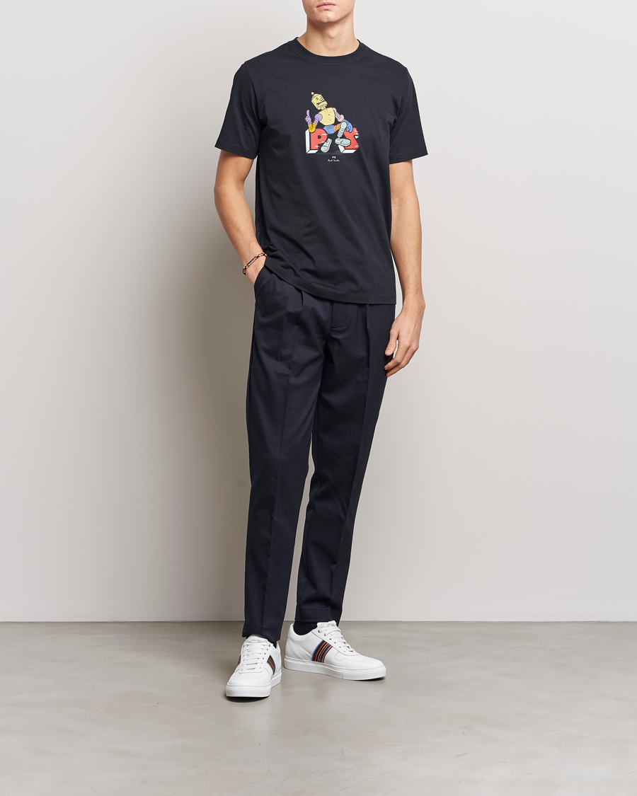 Herren | T-Shirts | PS Paul Smith | Robot Crew Neck T-Shirt Navy