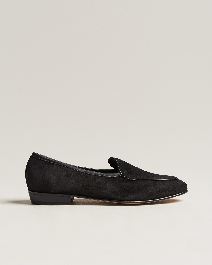 Herren | Baudoin & Lange Sagan Classic Loafers Black Suede | Baudoin & Lange | Sagan Classic Loafers Black Suede