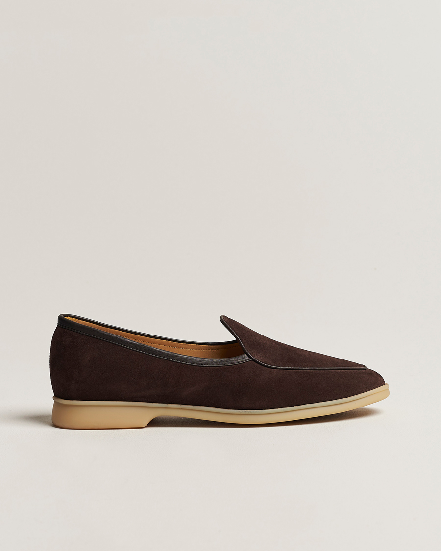 Herren | Baudoin & Lange Stride Loafers Dark Brown Suede | Baudoin & Lange | Stride Loafers Dark Brown Suede